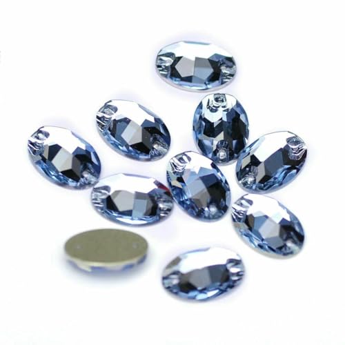 3210 ovale Aufnähsteine aus Glas, AAAAA-Qualität, zum Aufnähen von Strass-Applikationen für Kleider, Kleidung, Hellsaphir, 7 x 10 mm, 48 Stück 3210 ovale Aufnähsteine aus Glas, AAAAA-Qualität, zum Aufnähen von Strass-Applikationen für Kleider, Kleidung, Hellsaphir, 7 x 10 mm, 48 Stück von GJUYTI