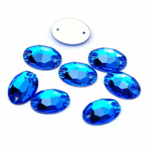 3210 ovale Aufnähsteine aus Glas, Strasssteine in AAAAA-Qualität, zum Aufnähen für Strass-Applikationen, Kleider, Kleidung, Capriblau, 17 x 24,0 mm, 9 Stück 3210 ovale Aufnähsteine aus Glas, Strasssteine in AAAAA-Qualität, zum Aufnähen für Strass-Applikationen, Kleider, Kleidung, Capriblau, 17 x 24,0 mm, 9 Stück von GJUYTI