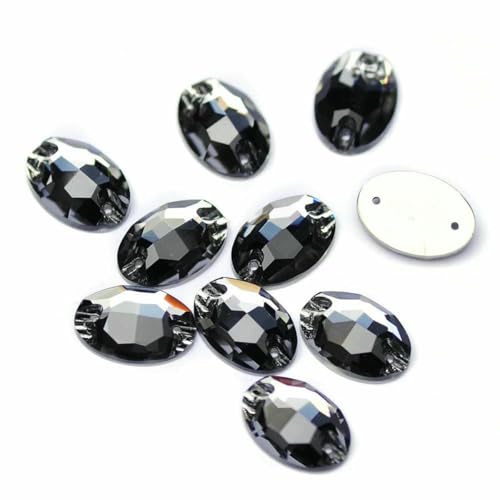 3210 ovale Aufnähsteine aus Glas, Strasssteine in AAAAA-Qualität, zum Aufnähen für Strass-Applikationen, Kleider, Kleidung, Schwarzer Diamant, 7 x 10 mm, 48 Stück 3210 ovale Aufnähsteine aus Glas, Strasssteine in AAAAA-Qualität, zum Aufnähen für Strass-Applikationen, Kleider, Kleidung, Schwarzer Diamant, 7 x 10 mm, 48 Stück von GJUYTI