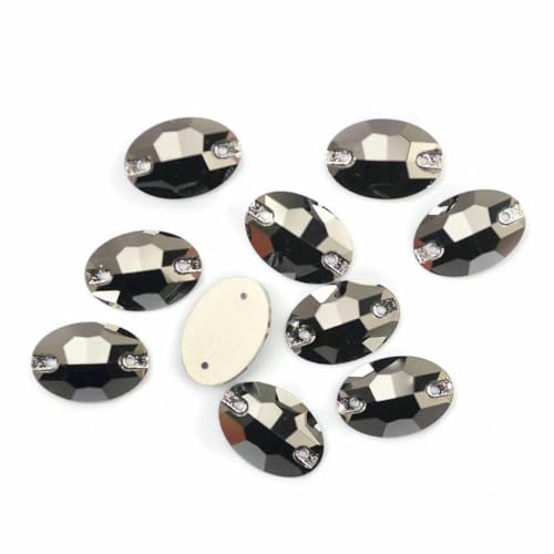 3210 ovale Aufnähsteine aus Glas, Strasssteine in AAAAA-Qualität, zum Aufnähen für Strass-Applikationen auf Kleidern, Jet Hematite, 7 x 10 mm, 48 Stück 3210 ovale Aufnähsteine aus Glas, Strasssteine in AAAAA-Qualität, zum Aufnähen für Strass-Applikationen auf Kleidern, Jet Hematite, 7 x 10 mm, 48 Stück von GJUYTI