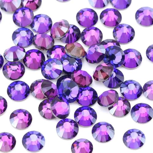 4–12 mm natürliche rosa-weiß-blaue Katzenaugenperlen, runde lose Perlen zur Schmuckherstellung, Mondstein, DIY-Armband, 15 Zoll, Dunkelviolett, 8 mm, 46 Perlen von GJUYTI