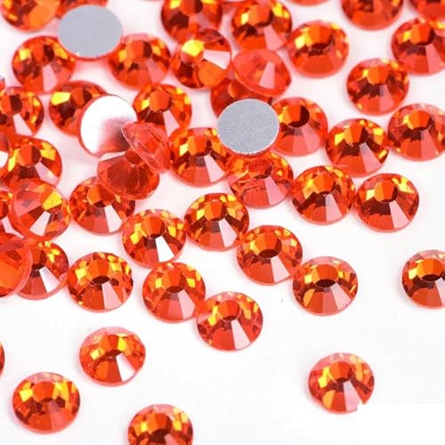 Glitzernde, nicht Hotfix-Strasssteine, Kristall-Strass, Nail Art-Kristalle, flache Rückseite, Edelsteine zum Anfertigen von Nagel-Charms, Nägeln, Orange, SS8 – 1440 Stück von GJUYTI