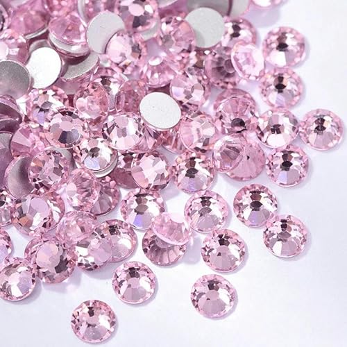 Glitzernde, nicht Hotfix-Strasssteine, Kristall-Strass, Nail Art-Kristalle, flache Rückseite, Edelsteine zum Anfertigen von Nagel-Charms, Nägeln, Pink, SS20, 1440 Stück von GJUYTI