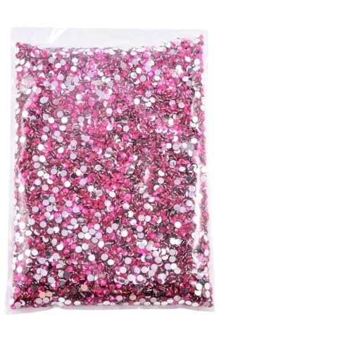 Großhandels-Strasssteine mit flacher Rückseite, silberfarbener Unterseite, Kunstharz, nicht Hotfix, in großen Paketen, Glitzerkristalle und Strass-17 Lt Rose-5mm SS20-10.000 Stück von GJUYTI