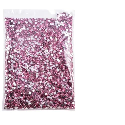 Großhandels-Strasssteine mit flacher Rückseite und silberner Unterseite aus Kunstharz, nicht Hotfix-Strasssteine in Großpackung mit Glitzerkristallen und Strass-15 Dunkelpink-2 mm SS6-5000 von GJUYTI