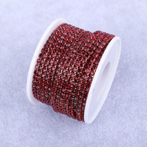 Kristall 10 Yard Strass Trim Stein Cup Kette Gold Diamant Strass dekorative Applikation Kristall Besatz für Kleider-Dk. Siam-SS8-1yard von GJUYTI