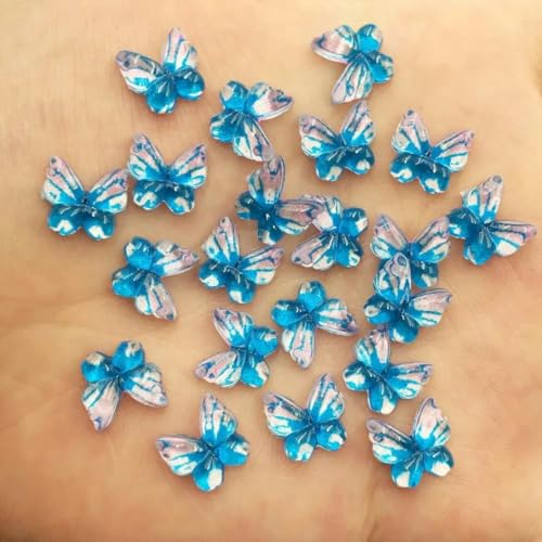 Neue 80 Stück Mix Harz 10mm Bunte Schmetterlinge Flache Rückseite Strass Applikationen DIY Hochzeit Scrapbook Craft-7 von GJUYTI