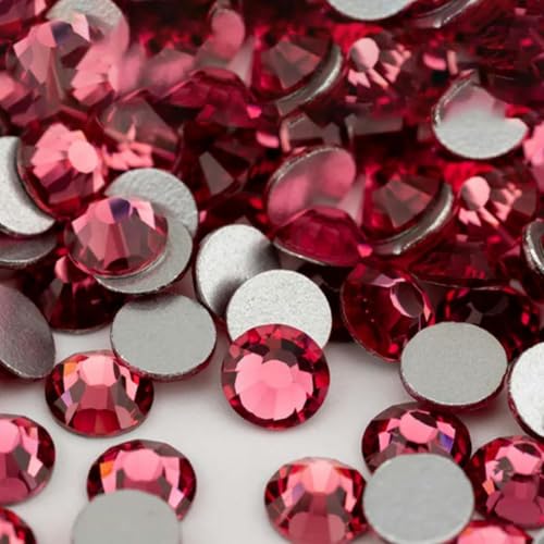 Neue Farben SS4-SS30 Glaskristall-Strasssteine, Glitzer-Strass, flache Rückseite, Steine für Nagelkunst, DIY-Basteldekoration, 041 Rose, SS30 – 288 Stück von GJUYTI