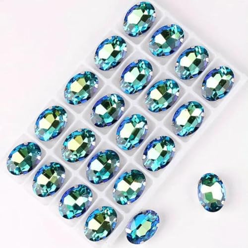 Ovale Form, silberne Krallenfassungen, 20 Stück/P, Regenbogen- und Gelee-AB-Farben, Glaskristall, 10 x 14,0 mm, 13 x 18 mm, Strass-Applikation zum Aufnähen, DIY-A-03 Hellsaphir RB-10 x 14,0 Ovale Form, silberne Krallenfassungen, 20 Stück/P, Regenbogen- und Gelee-AB-Farben, Glaskristall, 10 x 14,0 mm, 13 x 18 mm, Strass-Applikation zum Aufnähen, DIY-A-03 Hellsaphir RB-10 x 14,0 von GJUYTI