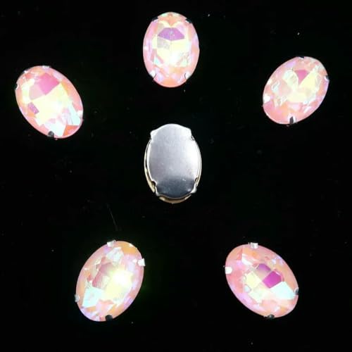 Ovale Form, silberne Krallenfassungen, 20 Stück/P, Regenbogen- und Gelee-AB-Farben, Glaskristall, 10 x 14,0 mm, 13 x 18 mm, Strass-Applikation zum Aufnähen, DIY-A-033, Helles Pfirsich AB, 10 Ovale Form, silberne Krallenfassungen, 20 Stück/P, Regenbogen- und Gelee-AB-Farben, Glaskristall, 10 x 14,0 mm, 13 x 18 mm, Strass-Applikation zum Aufnähen, DIY-A-033, Helles Pfirsich AB, 10 von GJUYTI