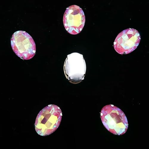 Ovale Form, silberne Krallenfassungen, 20 Stück/P, Regenbogen- und Gelee-AB-Farben, Glaskristall, 10 x 14,0 mm, 13 x 18 mm, Strass-Applikation zum Aufnähen, DIY-A-036 Incarnadine AB, 13 x 18 Ovale Form, silberne Krallenfassungen, 20 Stück/P, Regenbogen- und Gelee-AB-Farben, Glaskristall, 10 x 14,0 mm, 13 x 18 mm, Strass-Applikation zum Aufnähen, DIY-A-036 Incarnadine AB, 13 x 18 von GJUYTI