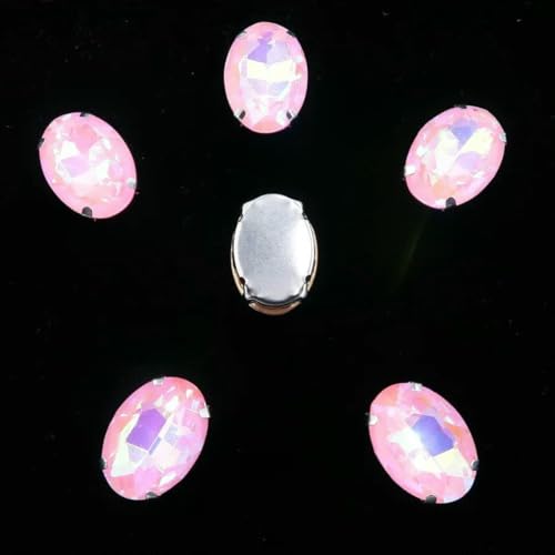 Ovale Form, silberne Krallenfassungen, 20 Stück/P, Regenbogen- und Gelee-AB-Farben, Glaskristall, 10 x 14,0 mm, 13 x 18 mm, Strass-Applikation zum Aufnähen, DIY-A-037 Pink AB, 13 x 18 mm, 20 Ovale Form, silberne Krallenfassungen, 20 Stück/P, Regenbogen- und Gelee-AB-Farben, Glaskristall, 10 x 14,0 mm, 13 x 18 mm, Strass-Applikation zum Aufnähen, DIY-A-037 Pink AB, 13 x 18 mm, 20 von GJUYTI