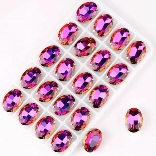 Ovale Form, silberne Krallenfassungen, 20 Stück/P, Regenbogen- und Gelee-AB-Farben, Glaskristall, 10 x 14,0 mm, 13 x 18 mm, Strass-Applikation zum Aufnähen, DIY-A11 Topas RB-13 x 18 mm, 20 S Ovale Form, silberne Krallenfassungen, 20 Stück/P, Regenbogen- und Gelee-AB-Farben, Glaskristall, 10 x 14,0 mm, 13 x 18 mm, Strass-Applikation zum Aufnähen, DIY-A11 Topas RB-13 x 18 mm, 20 S von GJUYTI