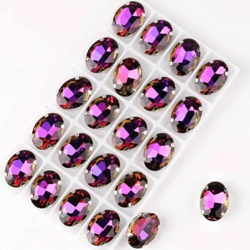 Ovale Form, silberne Krallenfassungen, 20 Stück/P, Regenbogen- und Gelee-AB-Farben, Glaskristall, 10 x 14,0 mm, 13 x 18 mm, Strass-Applikation zum Aufnähen, DIY-A12 Amethyst RB-13 x 18 mm, 2 Ovale Form, silberne Krallenfassungen, 20 Stück/P, Regenbogen- und Gelee-AB-Farben, Glaskristall, 10 x 14,0 mm, 13 x 18 mm, Strass-Applikation zum Aufnähen, DIY-A12 Amethyst RB-13 x 18 mm, 2 von GJUYTI