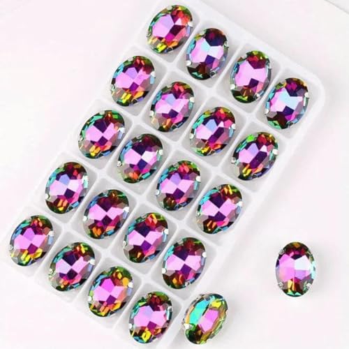 Ovale Form, silberne Krallenfassungen, 20 Stück/P, Regenbogen- und Gelee-AB-Farben, Glaskristall, 10 x 14,0 mm, 13 x 18 mm, Strass-Applikation zum Aufnähen, DIY-A14 Flamme RB-13 x 18 mm, 20 Ovale Form, silberne Krallenfassungen, 20 Stück/P, Regenbogen- und Gelee-AB-Farben, Glaskristall, 10 x 14,0 mm, 13 x 18 mm, Strass-Applikation zum Aufnähen, DIY-A14 Flamme RB-13 x 18 mm, 20 von GJUYTI