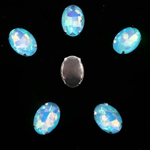 Ovale Form, silberne Krallenfassungen, 20 Stück/P, Regenbogen- und Gelee-AB-Farben, Glaskristall, 10 x 14,0 mm, 13 x 18 mm, Strass-Applikation zum Aufnähen, DIY-A19 Aquamarin AB, 13 x 18 mm, Ovale Form, silberne Krallenfassungen, 20 Stück/P, Regenbogen- und Gelee-AB-Farben, Glaskristall, 10 x 14,0 mm, 13 x 18 mm, Strass-Applikation zum Aufnähen, DIY-A19 Aquamarin AB, 13 x 18 mm, von GJUYTI