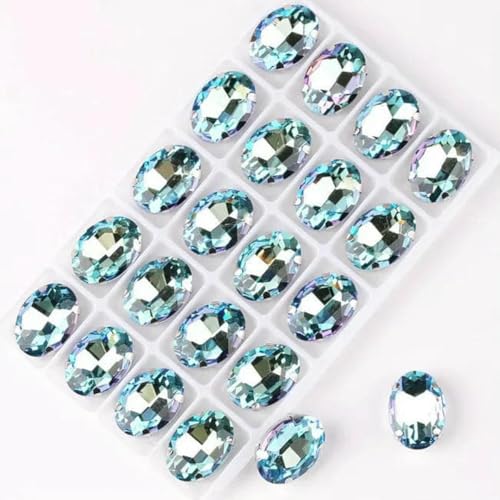 Ovale Form, silberne Krallenfassungen, 20 Stück/P, Regenbogen- und Gelee-AB-Farben, Glaskristall, 10 x 14,0 mm, 13 x 18 mm, Strass-Applikation zum Aufnähen, DIY-A2 Aquamarin RB-13 x 18 mm, 2 Ovale Form, silberne Krallenfassungen, 20 Stück/P, Regenbogen- und Gelee-AB-Farben, Glaskristall, 10 x 14,0 mm, 13 x 18 mm, Strass-Applikation zum Aufnähen, DIY-A2 Aquamarin RB-13 x 18 mm, 2 von GJUYTI