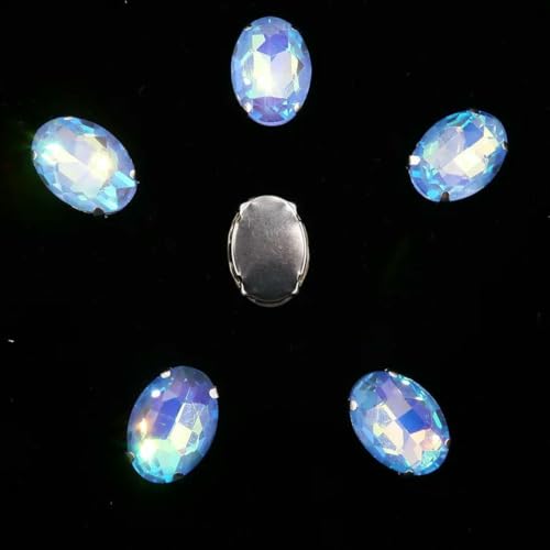 Ovale Form, silberne Krallenfassungen, 20 Stück/P, Regenbogen- und Gelee-AB-Farben, Glaskristall, 10 x 14,0 mm, 13 x 18 mm, Strass-Applikation zum Aufnähen, DIY-A20 Helles Saphir AB, 13 x 18 Ovale Form, silberne Krallenfassungen, 20 Stück/P, Regenbogen- und Gelee-AB-Farben, Glaskristall, 10 x 14,0 mm, 13 x 18 mm, Strass-Applikation zum Aufnähen, DIY-A20 Helles Saphir AB, 13 x 18 von GJUYTI