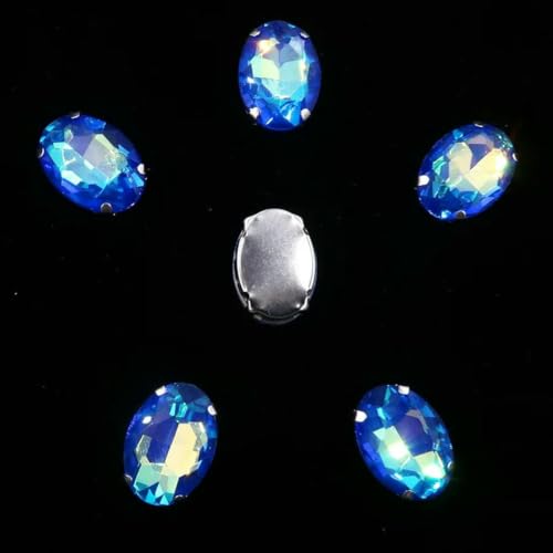 Ovale Form, silberne Krallenfassungen, 20 Stück/P, Regenbogen- und Gelee-AB-Farben, Glaskristall, 10 x 14,0 mm, 13 x 18 mm, Strass-Applikation zum Aufnähen, DIY-A21 Saphir AB, 13 x 18 mm, 20 Ovale Form, silberne Krallenfassungen, 20 Stück/P, Regenbogen- und Gelee-AB-Farben, Glaskristall, 10 x 14,0 mm, 13 x 18 mm, Strass-Applikation zum Aufnähen, DIY-A21 Saphir AB, 13 x 18 mm, 20 von GJUYTI