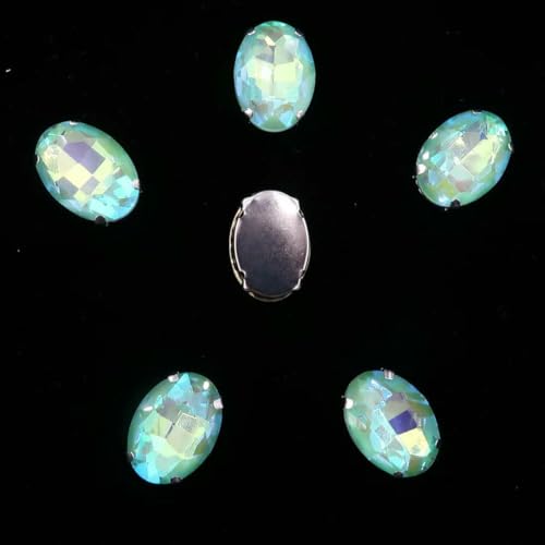 Ovale Form, silberne Krallenfassungen, 20 Stück/P, Regenbogen- und Gelee-AB-Farben, Glaskristall, 10 x 14,0 mm, 13 x 18 mm, Strass-Applikation zum Aufnähen, DIY-A22 Peridot AB, 10 x 14,0 mm, Ovale Form, silberne Krallenfassungen, 20 Stück/P, Regenbogen- und Gelee-AB-Farben, Glaskristall, 10 x 14,0 mm, 13 x 18 mm, Strass-Applikation zum Aufnähen, DIY-A22 Peridot AB, 10 x 14,0 mm, von GJUYTI