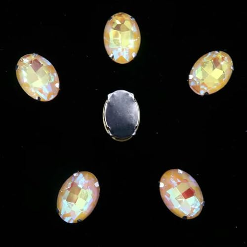 Ovale Form, silberne Krallenfassungen, 20 Stück/P, Regenbogen- und Gelee-AB-Farben, Glaskristall, 10 x 14,0 mm, 13 x 18 mm, Strass-Applikation zum Aufnähen, DIY-A25 Topas AB, 10 x 14,0 mm, 2 Ovale Form, silberne Krallenfassungen, 20 Stück/P, Regenbogen- und Gelee-AB-Farben, Glaskristall, 10 x 14,0 mm, 13 x 18 mm, Strass-Applikation zum Aufnähen, DIY-A25 Topas AB, 10 x 14,0 mm, 2 von GJUYTI