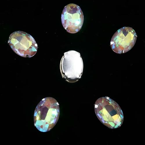 Ovale Form, silberne Krallenfassungen, 20 Stück/P, Regenbogen- und Gelee-AB-Farben, Glaskristall, 10 x 14,0 mm, 13 x 18 mm, Strass-Applikation zum Aufnähen, DIY-A26, Helltopas AB, 13 x 18 mm Ovale Form, silberne Krallenfassungen, 20 Stück/P, Regenbogen- und Gelee-AB-Farben, Glaskristall, 10 x 14,0 mm, 13 x 18 mm, Strass-Applikation zum Aufnähen, DIY-A26, Helltopas AB, 13 x 18 mm von GJUYTI