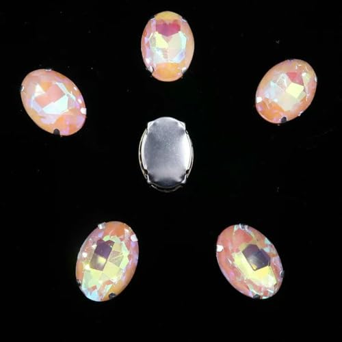 Ovale Form, silberne Krallenfassungen, 20 Stück/P, Regenbogen- und Gelee-AB-Farben, Glaskristall, 10 x 14,0 mm, 13 x 18 mm, Strass-Applikation zum Aufnähen, DIY-A27 Champagner AB, 10 x 14,0 Ovale Form, silberne Krallenfassungen, 20 Stück/P, Regenbogen- und Gelee-AB-Farben, Glaskristall, 10 x 14,0 mm, 13 x 18 mm, Strass-Applikation zum Aufnähen, DIY-A27 Champagner AB, 10 x 14,0 von GJUYTI