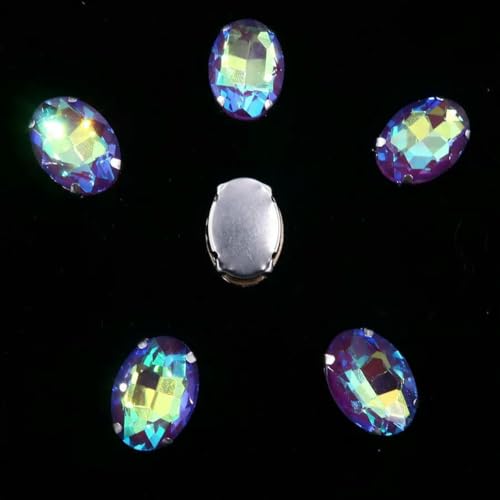 Ovale Form, silberne Krallenfassungen, 20 Stück/P, Regenbogen- und Gelee-AB-Farben, Glaskristall, 10 x 14,0 mm, 13 x 18 mm, Strass-Applikation zum Aufnähen, DIY-A28, heller Amethyst AB, 10 x Ovale Form, silberne Krallenfassungen, 20 Stück/P, Regenbogen- und Gelee-AB-Farben, Glaskristall, 10 x 14,0 mm, 13 x 18 mm, Strass-Applikation zum Aufnähen, DIY-A28, heller Amethyst AB, 10 x von GJUYTI