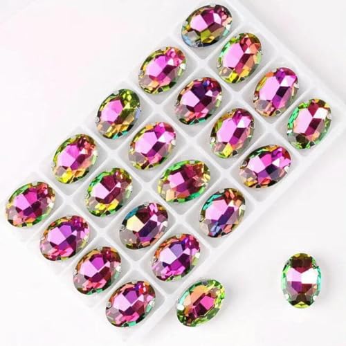 Ovale Form, silberne Krallenfassungen, 20 Stück/P, Regenbogen- und Gelee-AB-Farben, Glaskristall, 10 x 14,0 mm, 13 x 18 mm, Strass-Applikation zum Aufnähen, DIY-A6, Peridot RB, 13 x 18 mm, 2 Ovale Form, silberne Krallenfassungen, 20 Stück/P, Regenbogen- und Gelee-AB-Farben, Glaskristall, 10 x 14,0 mm, 13 x 18 mm, Strass-Applikation zum Aufnähen, DIY-A6, Peridot RB, 13 x 18 mm, 2 von GJUYTI