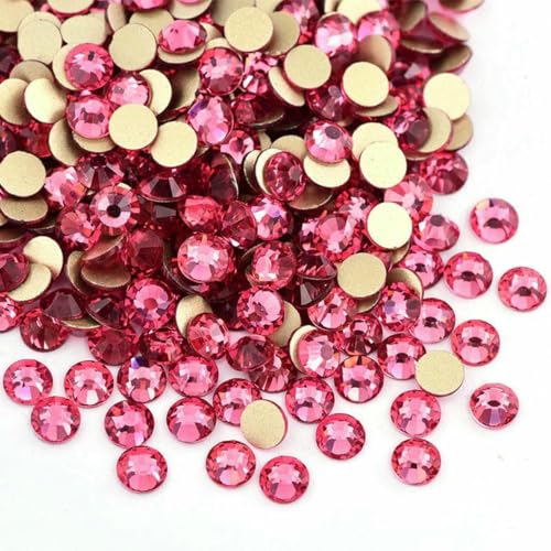 SS3-SS30 A-03 Goldene Unterseite, flache Rückseite, Kristall, AB, Strasssteine für Nägel, klares Glas, Strass für Nageldekorationen, Y3182-Rose-SS5-1440 Stück von GJUYTI