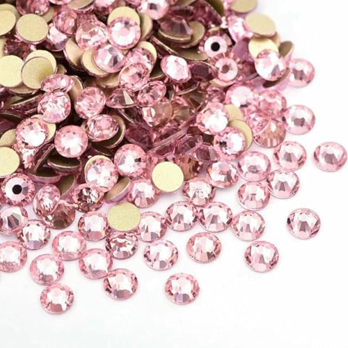 SS3-SS30 A-03 Goldene Unterseite, flache Rückseite, Kristall-AB-Nagel-Strass, klares Glas, Strass für Nageldekorationen, Y3182-Pink-SS30-288 Stück von GJUYTI