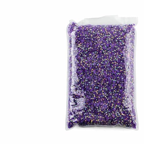 Strasssteine aus Kunstharz für Kleidungsdekorationen, keine Hotfix-Kristalle, Nagelsteine, flache Rückseite, zum Aufkleben auf Strass-Zubehör, Amethyst AB, 2 mm, 50.000 Stück von GJUYTI