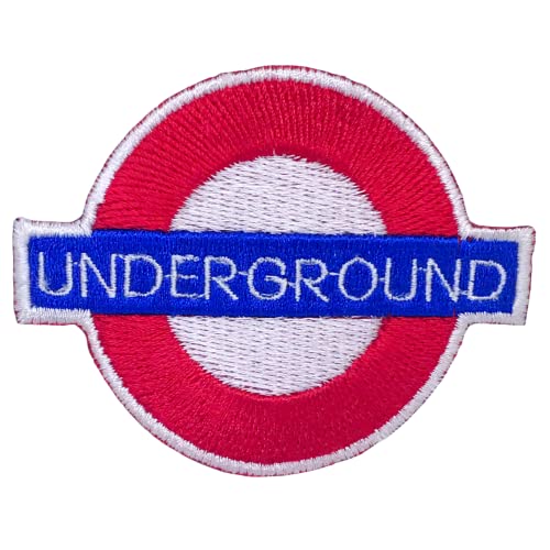 dutis Aufnäher mit London-U-Bahn-Logo, 8 cm, rund, rot, zum Aufbügeln oder Aufnähen, 1 Stück von dutis