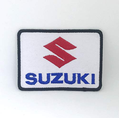 Aufnäher mit Suzuki-Logo, bestickt, Weiß von GK