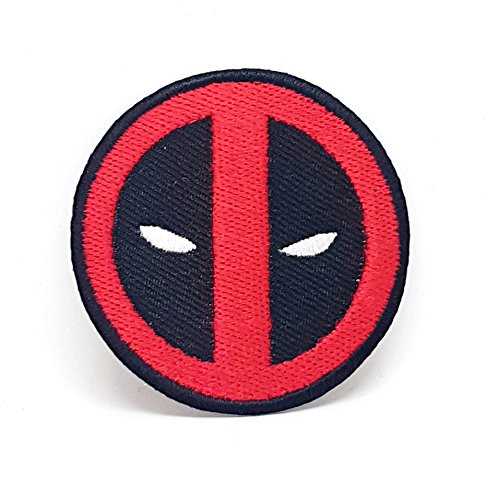 GK Deadpool-Logo Aufnäher, Rot, Rund, Comic Character Logo, Aufnäher, Aufbügeln, Mittel, 1 Stück von GK