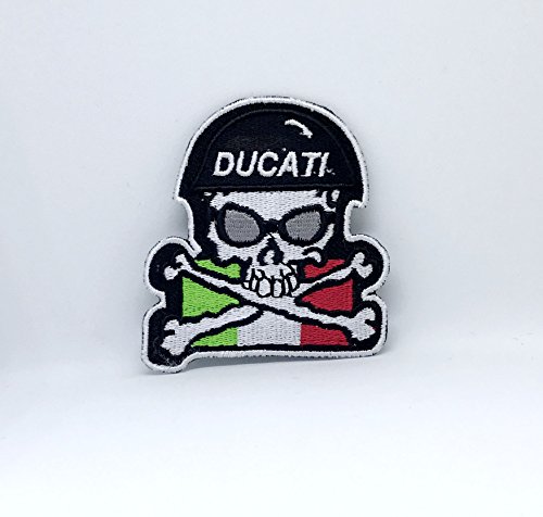 Ducati Skull Motorcycles Bügelbild bestickt von GK