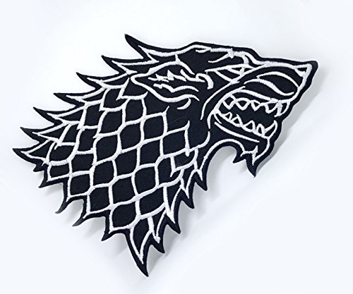 Game of Thrones Haus Stark Direwolf Bügelbild bestickt von GK