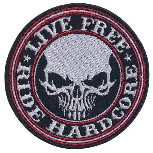 Live Free Ride Hardcore Biker Patch Eisen nähen auf bestickt Patch von GK