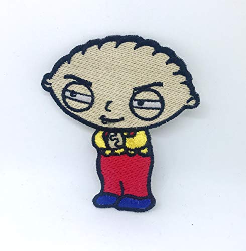 GK Stewie Griffin Family Guy Comic Aufnäher Bügelbild - 1 Stück, Rechteckig, Embroidered Patch, Patch, Bügelbild von GK