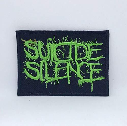 GK Suicide Silence Deathcore Band Aufnäher - Grün, 7,5 x 5,5 cm, 1 Stück, Embroidered Patch von GK