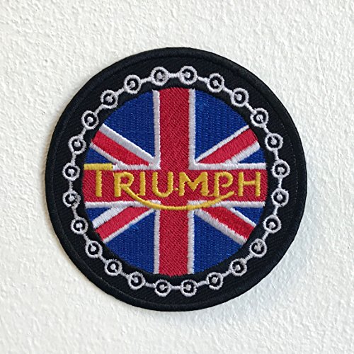 Triumph Bikes Union Jack Round Motorsports Bügelbild bestickt von GK