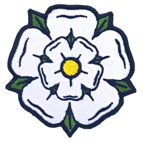 White Rose Yorkshire Bügelbild / Aufnäher, bestickt von GK