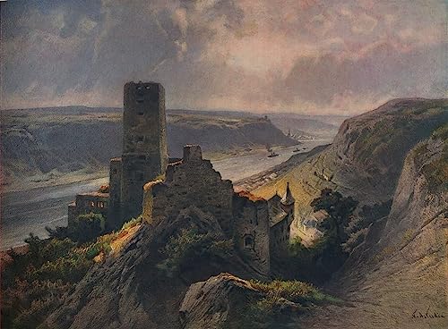 GKAZGQPR Bekannt Leinwand Wandbilder Leinwand Plakat Burg G fels mit Blick auf Oberwesel von Nicolai Astudin Gemälde Wandkunst für Wanddekoration 60x90cm von GKAZGQPR