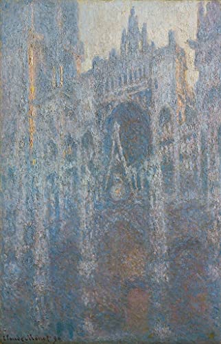 GKAZGQPR Berühmte Gemälde Leinwand Kunstdrucke Ölgemälde auf Leinwand Das portal der kathedrale von rouen im morgenlicht von claude monet Leinwand Ölgemälde für Schlafzimmer Home Decor 60x90cm von GKAZGQPR