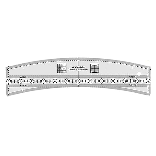 GKKICO 1 x gewelltes Schablonen-Lineal, Nähschablone, Lineal, DIY, Basteln, Vorlage, Schneiden, Faltschablone, Nähen, 38,1 cm von GKKICO