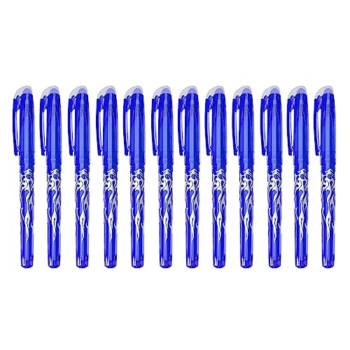GKKICO Radierbarer Kugelschreiber, 12 Stück, Blau, 0,5 mm, nachfüllbarer Radierstift im Gebrauch von GKKICO