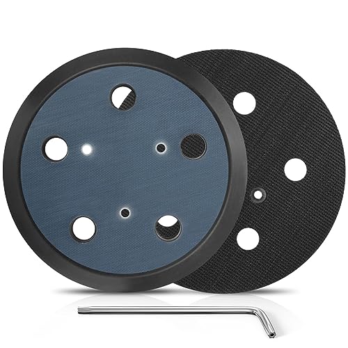 GKKICO Sander Pad Exzenterschleifer-Pads, 2 Stück, 12,7 cm, 5-Loch-Ersatzschienenteile für PorterCable 33 333VS Random Track Sander Hook von GKKICO