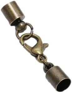 10 Stück Karabinerverschlüsse, Karabinerverschlüsse für Halsketten, Armbänder, Verbindungshaken, Crimp-Endkappen für Kordeln, Verbinder zur Schmuckherstellung, Zubehör, Antikbronze, 10 mm von GKLUTV