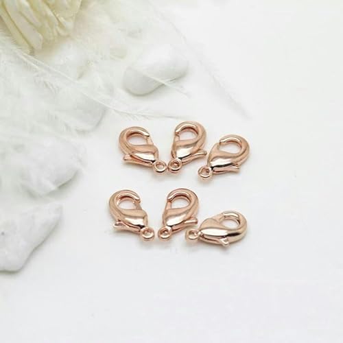 10 Stück Karabinerverschluss, Karabinerverschluss, Halskettenverschluss, Schmuckverschluss, Armbandverschluss für Schmuckzubehör, DIY-Roségold-10 mm von GKLUTV