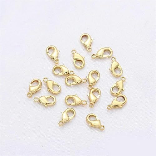 10 Stück Love Karabinerverschluss Endverschluss Halskette Armband Verbinder Verschluss DIY handgefertigten Schmuck Zubehör Materialien-14K Farbe 12mm-10 von GKLUTV